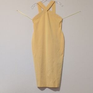 Ralph Lauren Yellow Sheath Halter Dress